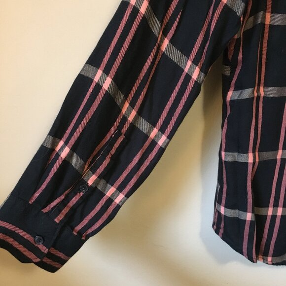 Banana Republic Blue Pink & White Plaid Button Down Shirt - Picture 8 of 15